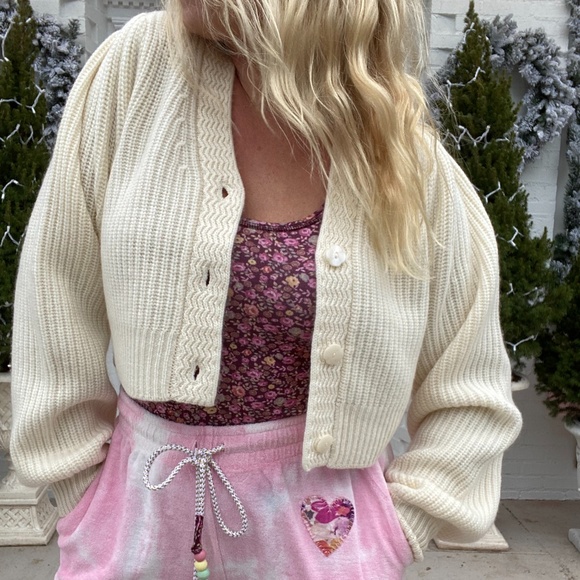 Loveshackfancy Avignon Cropped Cardigan 